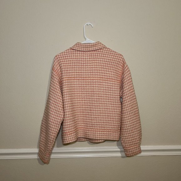 Sandro Houndstooth Tweed Jacket Light Pink - Picture 4 of 7
